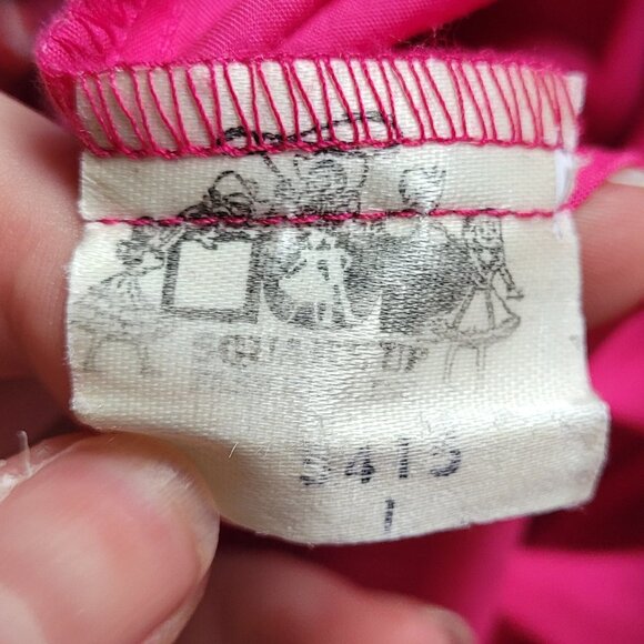 Vintage ruffled pink blouse lace and ribbon trim, Square Dancing Top - Picture 8 of 13